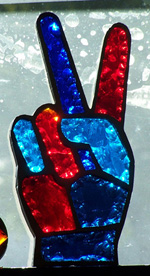 Red and Blue Peace Sign